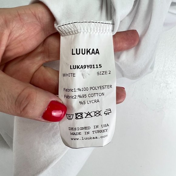 Luukaa White Button Up Shirt Size 10 - Picture 7 of 8